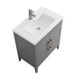 Vanity Art 30 in. W x 18.5 in D x 34 in. H Single Sink Bathroom Vanity Cabinet in Cashmere Gray with Ceramic Top