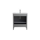 Vanity Art 30 in. W x 18.5 in D x 34 in. H Single Sink Bathroom Vanity Cabinet in Cashmere Gray with Ceramic Top