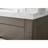 Vanity Art 36 in. W x 22 in. D x 34 in. H Single-Sink Bath Vanity in Driftwood Gray with Engineered Marble Top in Arabescato White