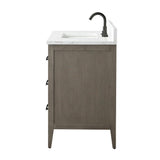 Vanity Art 36 in. W x 22 in. D x 34 in. H Single-Sink Bath Vanity in Driftwood Gray with Engineered Marble Top in Arabescato White