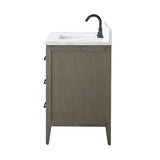 Vanity Art 42 in. W x 22 in. D x 34 in. H Single-Sink Bath Vanity in Driftwood Gray with Engineered Marble Top in Arabescato White