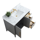 Vanity Art 42 in. W x 22 in. D x 34 in. H Single Sink Bathroom Vanity Cabinet in Cashmere Gray with Engineered Marble Top