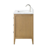 Vanity Art 42 in. W x 22 in. D x 34 in. H Single Sink Bathroom Vanity Cabinet in Natural Oak with Engineered Marble Top