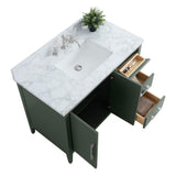 Vanity Art 42 in. W x 22 in. D x 34 in. H Single Sink Bathroom Vanity Cabinet in Vintage Green with Engineered Marble Top