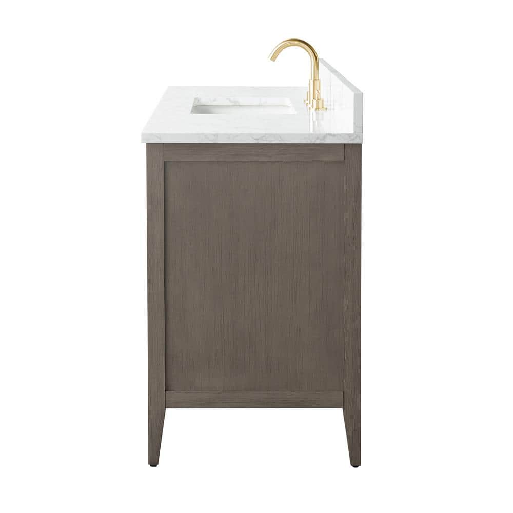 Vanity Art 48 in. W x 22 in. D x 34 in. H Single Sink Bathroom Vanity Cabinet in Driftwood Gray with Engineered Marble Top