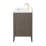 Vanity Art 48 in. W x 22 in. D x 34 in. H Single-Sink Bath Vanity in Driftwood Gray with Engineered Marble Top in Arabescato White