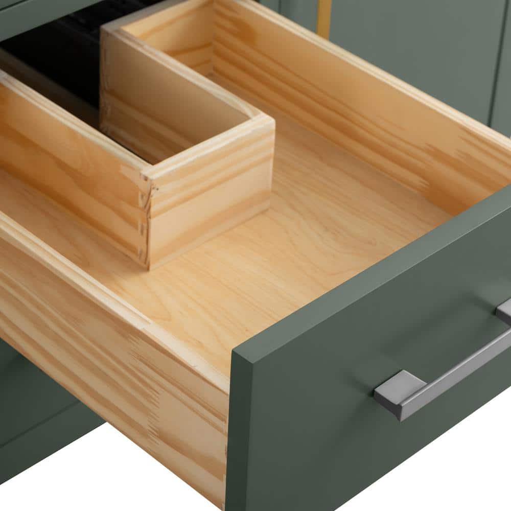 Vanity Art 48 in. W x 22 in. D x 34 in. H Single Sink Bathroom Vanity Cabinet in Vintage Green with Engineered Marble Top