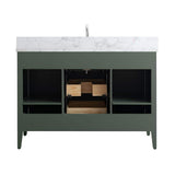 Vanity Art 48 in. W x 22 in. D x 34 in. H Single Sink Bathroom Vanity Cabinet in Vintage Green with Engineered Marble Top