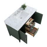 Vanity Art 48 in. W x 22 in. D x 34 in. H Single Sink Bathroom Vanity Cabinet in Vintage Green with Engineered Marble Top