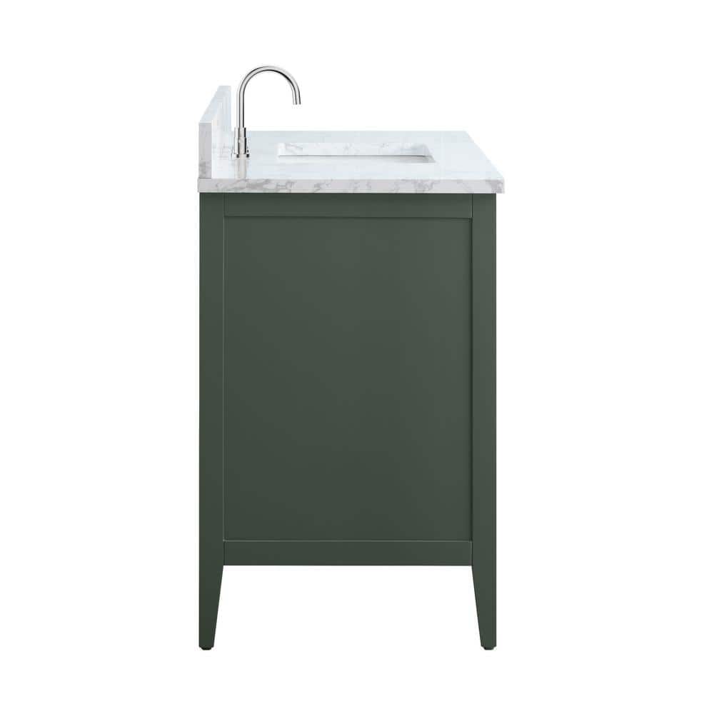 Vanity Art 48 in. W x 22 in. D x 34 in. H Single Sink Bathroom Vanity Cabinet in Vintage Green with Engineered Marble Top