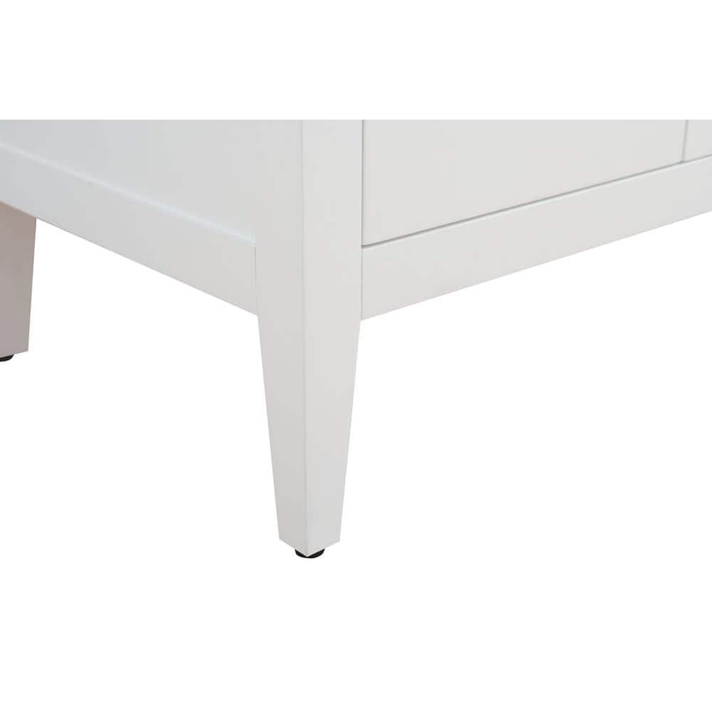 Vanity Art 48 in. W x 22 in. D x 34 in. H Single Sink Bathroom Vanity Cabinet in White with Engineered Marble Top