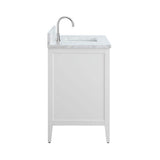 Vanity Art 48 in. W x 22 in. D x 34 in. H Single Sink Bathroom Vanity Cabinet in White with Engineered Marble Top