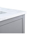 Vanity Art 60 in. W x 22 in. D x 34 in. H Double Sink Bathroom Vanity Cabinet in Cashmere Gray with Engineered Marble Top in White