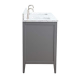Vanity Art 60 in. W x 22 in. D x 34 in. H Double Sink Bathroom Vanity Cabinet in Cashmere Gray with Engineered Marble Top in White