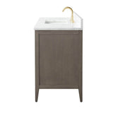 Vanity Art 60 in. W x 22 in. D x 34 in. H Single-Sink Bath Vanity in Driftwood Gray with Engineered Marble Top in Arabescato White