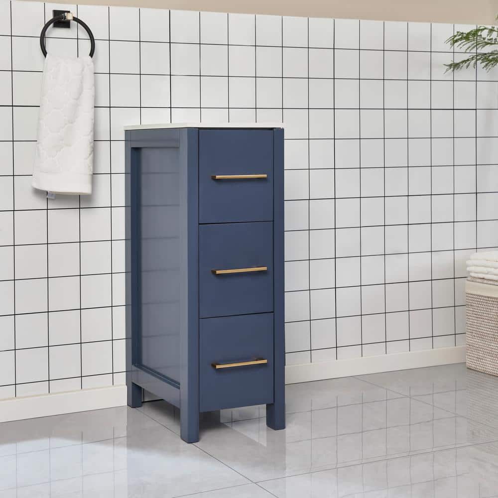 Vanity Art 12 in. W x 18 in. D x 33.5 in. H Bath Vanity Cabinet without Top in Blue
