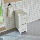 Vanity Art 12 in. W x 18.5 in. D x 30 in. H Bath Vanity Side Cabinet in White with Engineered Marble Top