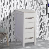 Vanity Art 12 in. W x 18.5 in. D x 30 in. H Bath Vanity Side Cabinet in White with Engineered Marble Top