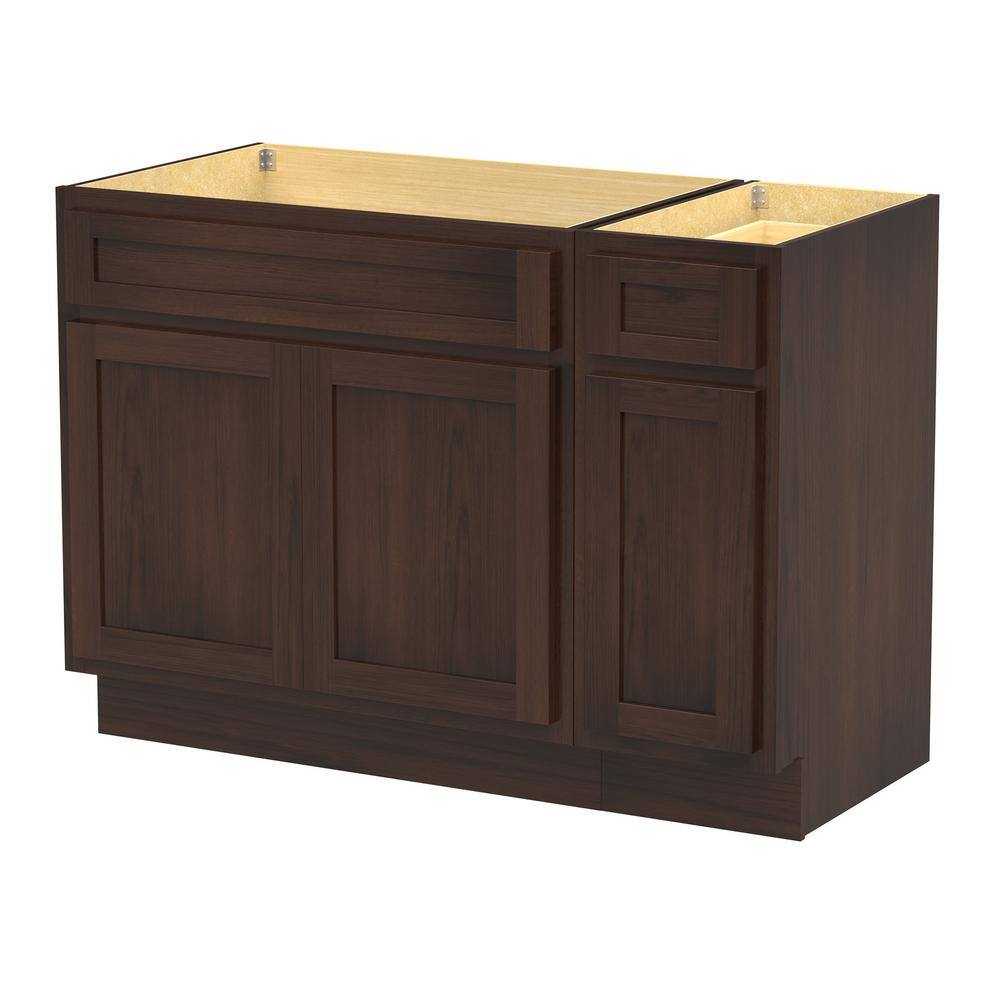 Vanity Art 51 in. W x 21 in. D x 32.5 in. H Bath Vanity Cabinet without Top in Brown