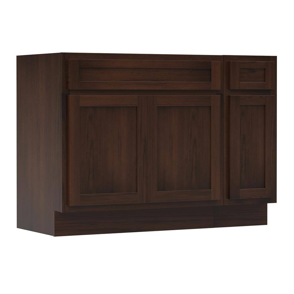 Vanity Art 51 in. W x 21 in. D x 32.5 in. H Bath Vanity Cabinet without Top in Brown