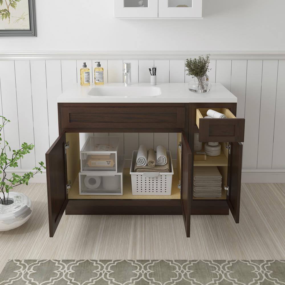 Vanity Art 51 in. W x 21 in. D x 32.5 in. H Bath Vanity Cabinet without Top in Brown