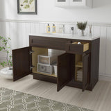 Vanity Art 51 in. W x 21 in. D x 32.5 in. H Bath Vanity Cabinet without Top in Brown