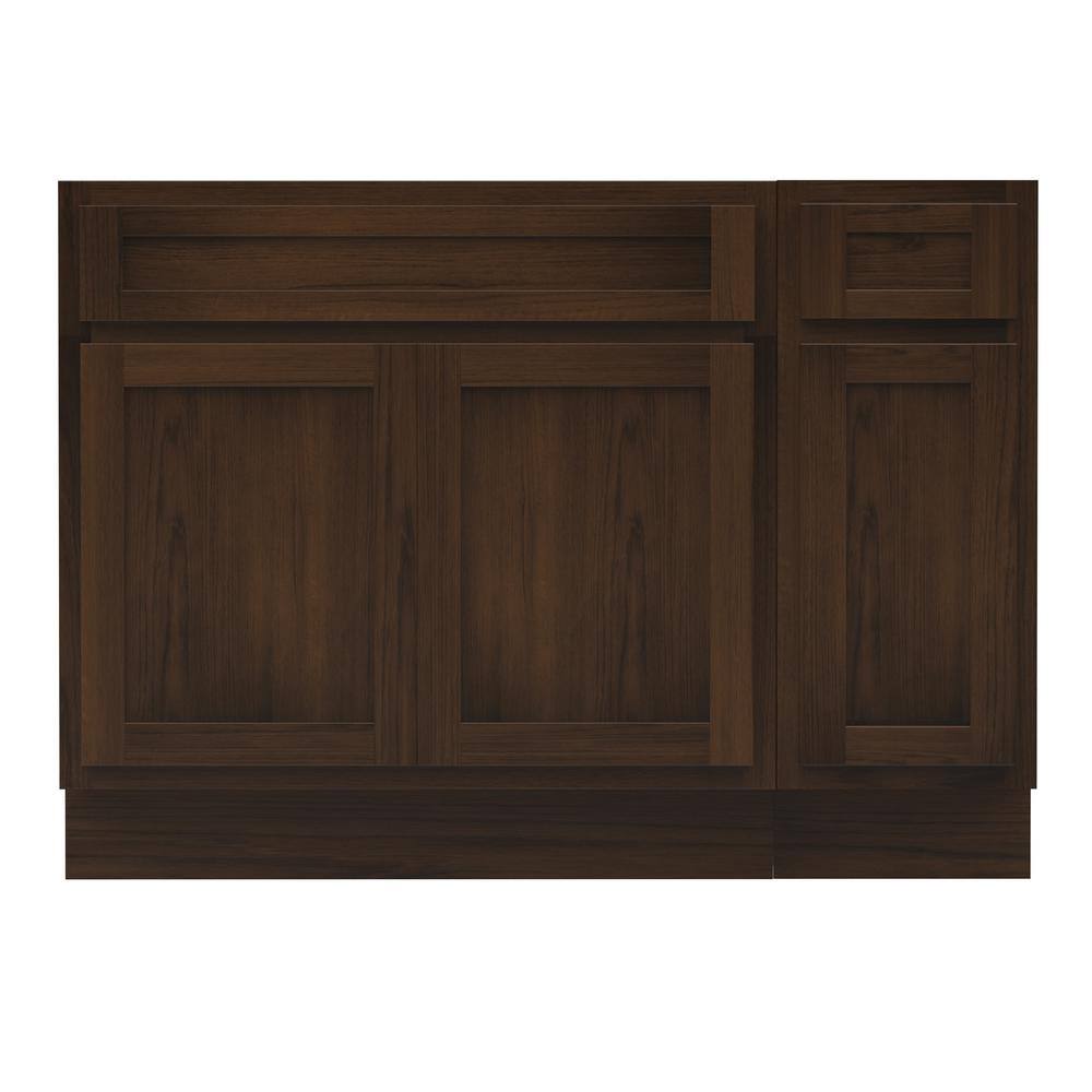 Vanity Art 51 in. W x 21 in. D x 32.5 in. H Bath Vanity Cabinet without Top in Brown