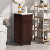 Vanity Art 12 in. W x 21 in. D x 32.5 in. H 1-Drawer Bath Vanity Cabinet Only in Brown