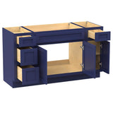 Vanity Art 57 in. W x 21 in. D x 32.5 in. H Bath Vanity Cabinet without Top in Blue