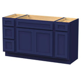 Vanity Art 57 in. W x 21 in. D x 32.5 in. H Bath Vanity Cabinet without Top in Blue