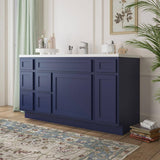 Vanity Art 60 in. W x 21 in. D x 32.5 in. H Bath Vanity Cabinet without Top in Blue