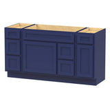 Vanity Art 60 in. W x 21 in. D x 32.5 in. H Bath Vanity Cabinet without Top in Blue