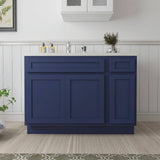 Vanity Art 42 in. W x 21 in. D x 32.5 in. H Bath Vanity Cabinet without Top in Blue