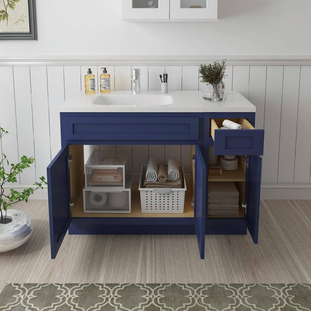 Vanity Art 42 in. W x 21 in. D x 32.5 in. H Bath Vanity Cabinet without Top in Blue