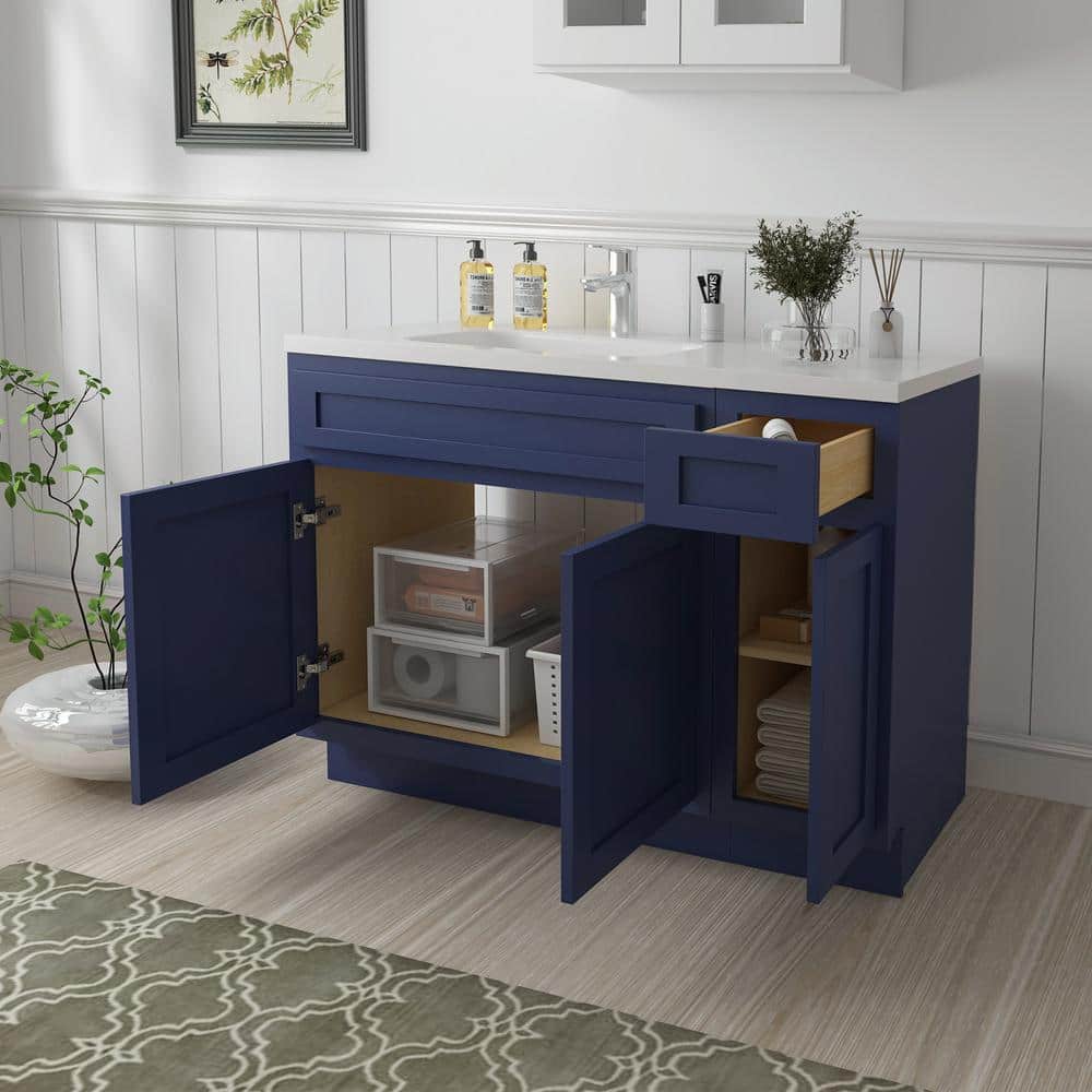 Vanity Art 42 in. W x 21 in. D x 32.5 in. H Bath Vanity Cabinet without Top in Blue