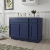 Vanity Art 42 in. W x 21 in. D x 32.5 in. H Bath Vanity Cabinet without Top in Blue