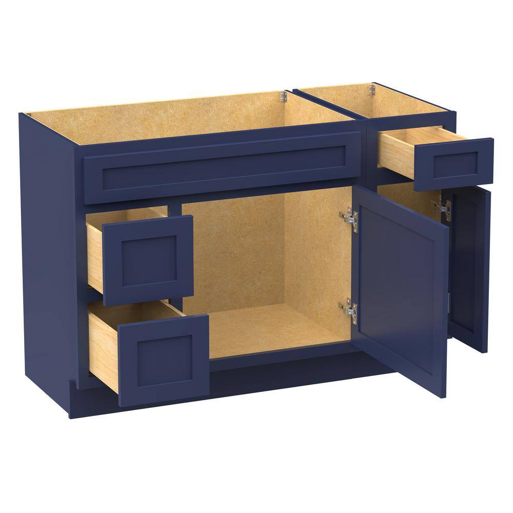 Vanity Art 48 in. W x 21 in. D x 32.5 in. H Bath Vanity Cabinet without Top in Blue
