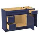 Vanity Art 48 in. W x 21 in. D x 32.5 in. H Bath Vanity Cabinet without Top in Blue