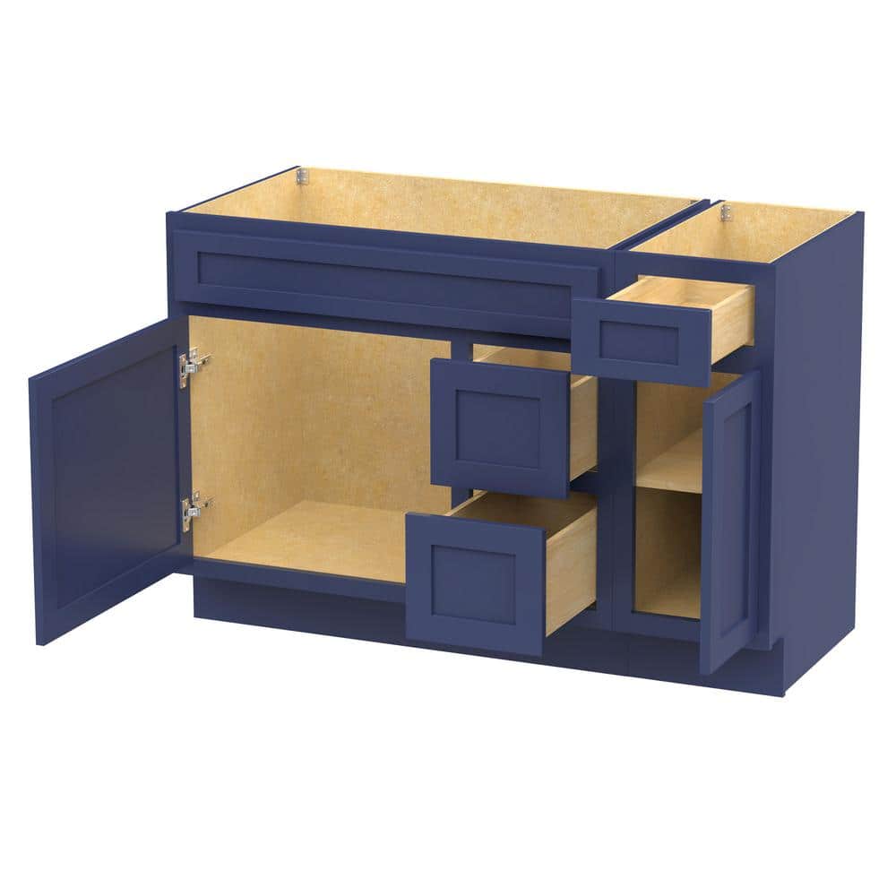 Vanity Art 48 in. W x 21 in. D x 32.5 in. H Bath Vanity Cabinet without Top in Blue