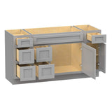 Vanity Art 60 in. W x 21 in. D x 32.5 in. H Bath Vanity Cabinet without Top in Gray