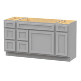 Vanity Art 60 in. W x 21 in. D x 32.5 in. H Bath Vanity Cabinet without Top in Gray