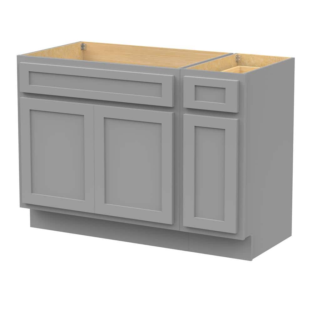 Vanity Art 42 in. W x 21 in. D x 32.5 in. H Bath Vanity Cabinet without Top in Gray