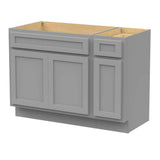 Vanity Art 42 in. W x 21 in. D x 32.5 in. H Bath Vanity Cabinet without Top in Gray