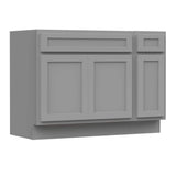 Vanity Art 42 in. W x 21 in. D x 32.5 in. H Bath Vanity Cabinet without Top in Gray