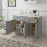 Vanity Art 42 in. W x 21 in. D x 32.5 in. H Bath Vanity Cabinet without Top in Gray