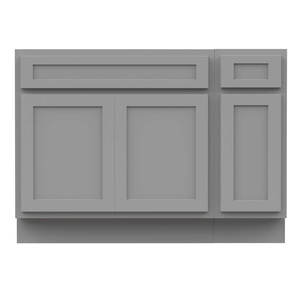 Vanity Art 42 in. W x 21 in. D x 32.5 in. H Bath Vanity Cabinet without Top in Gray