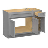 Vanity Art 42 in. W x 21 in. D x 32.5 in. H Bath Vanity Cabinet without Top in Gray