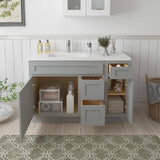 Vanity Art 48 in. W x 21 in. D x 32.5 in. H Bath Vanity Cabinet without Top in Gray