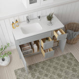 Vanity Art 48 in. W x 21 in. D x 32.5 in. H Bath Vanity Cabinet without Top in Gray