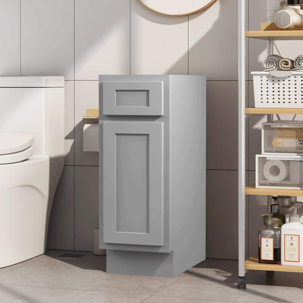 Vanity Art 12 in. W x 21 in. D x 32.5 in. H 1-Drawer Bath Vanity Cabinet Only in Gray